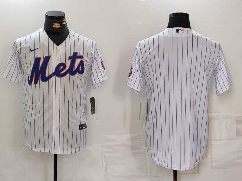 Men%27s New York Mets Blank White Cool Base Stitched Jersey